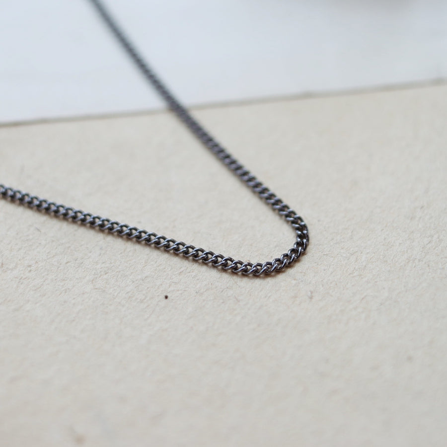 Plain Gunmetal Curb Chain Necklace