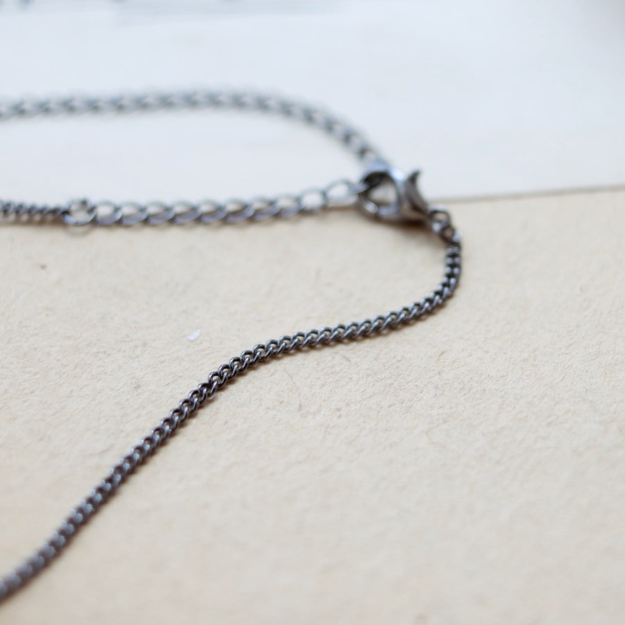 Plain Gunmetal Curb Chain Necklace