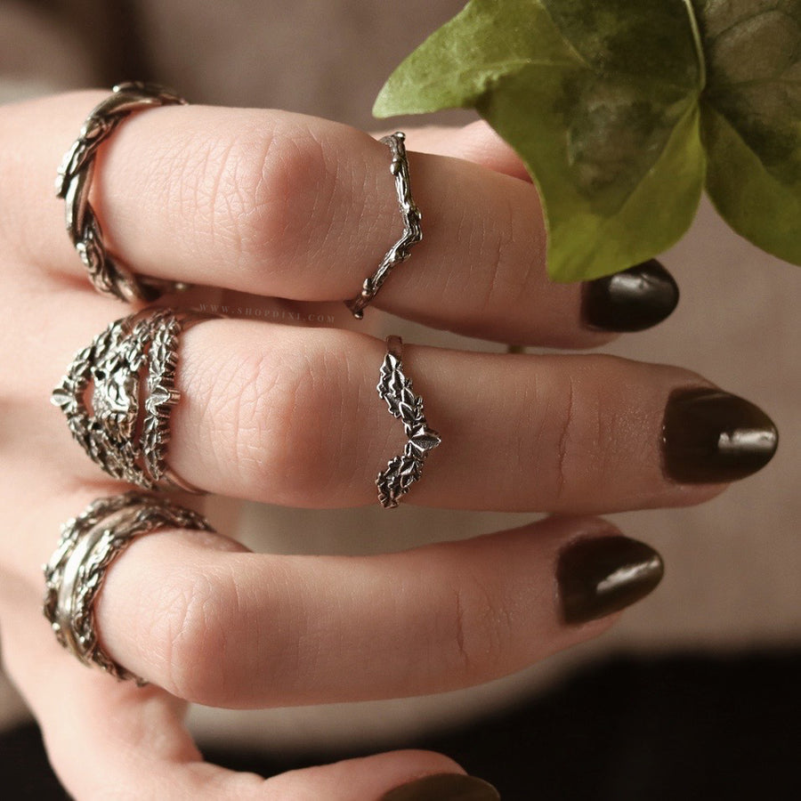 Nature Inspired Sterling Silver Leaf Ring