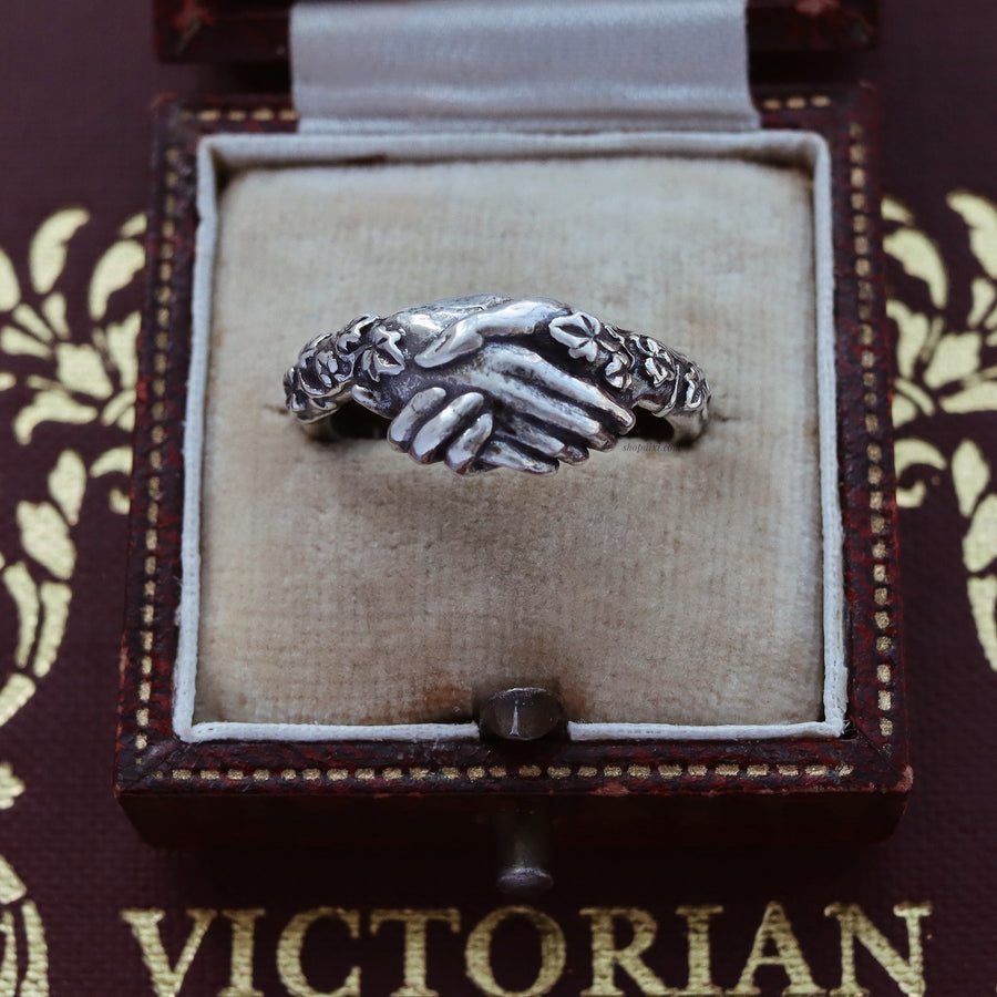 Victorian Inspired Sterling Silver Marriage Matrimony Friendship Ring