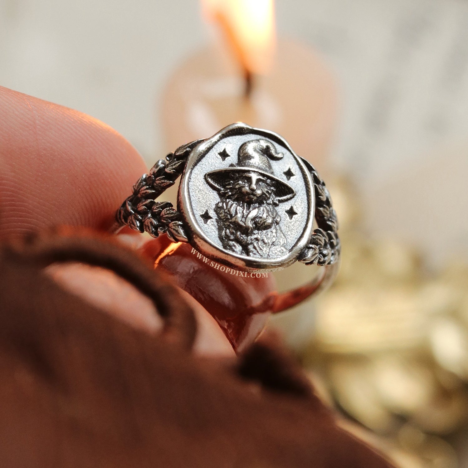 Sterling Silver Witches Familiar Cat Ring | Shop Dixi Witchy Jewelry