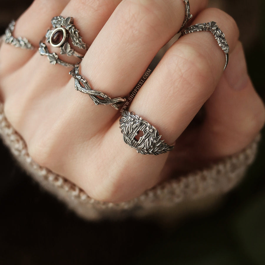 Gothic Fantasy Nature Witch Sterling Silver Rings