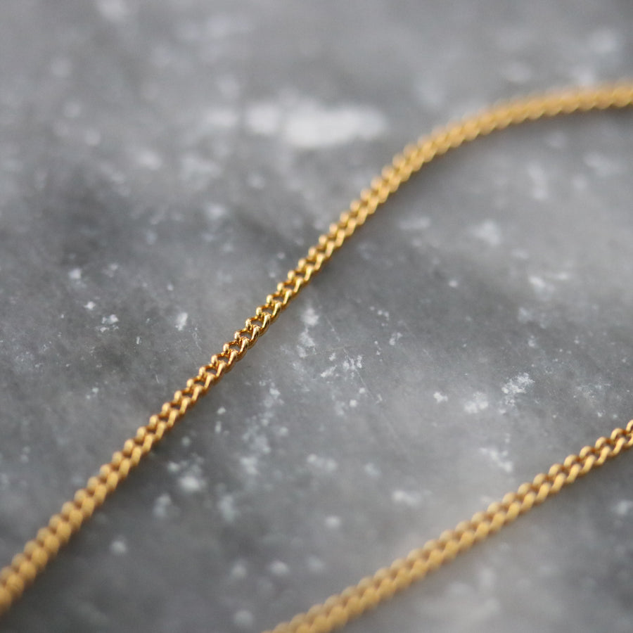 Gold Delicate Curb Chain from Shop Dixi