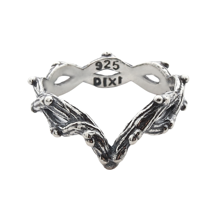 Gender Neutral Sterling Silver Thorn Branch Twig Gothic Ring by Dixi