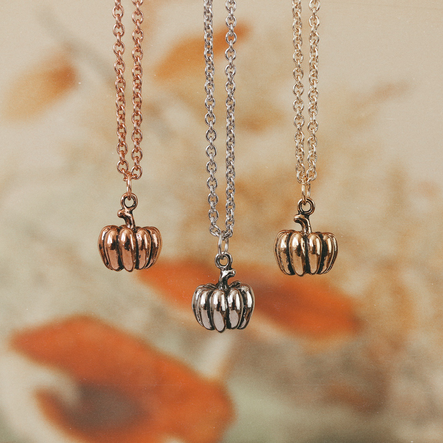 Hanging Round 3d Pumpkin Necklaces by Shop Dixi