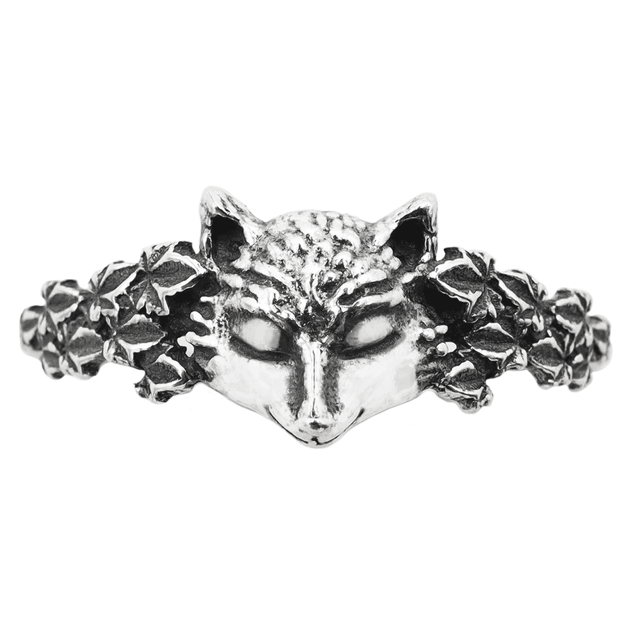 Sterling Silver Fox Head Ring