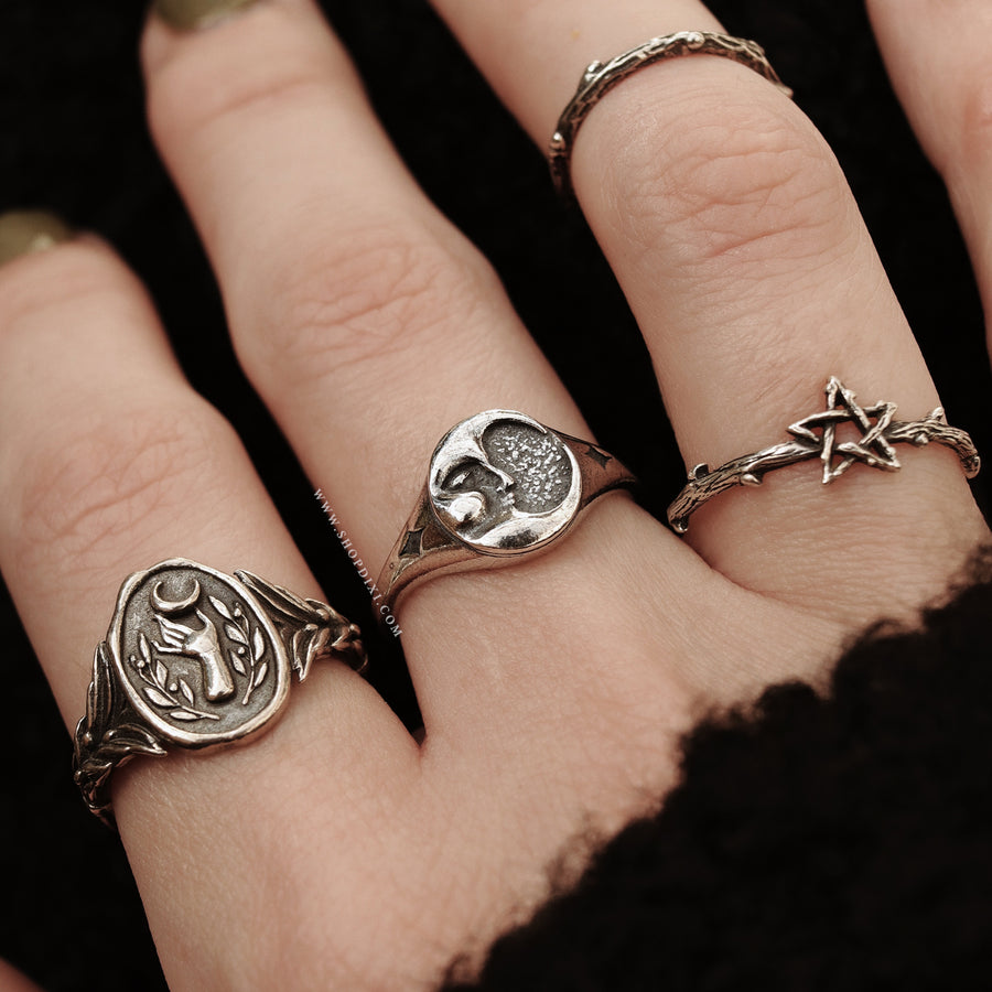 Moon Magic Crescent Moon Witchy 90s Vibes Ring