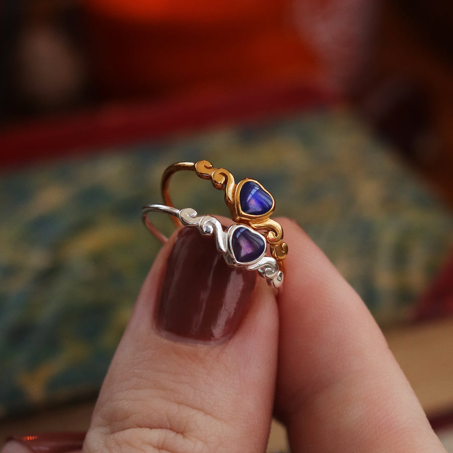 Mystic Heart Mood Stone Gold Ring – Shop Dixi