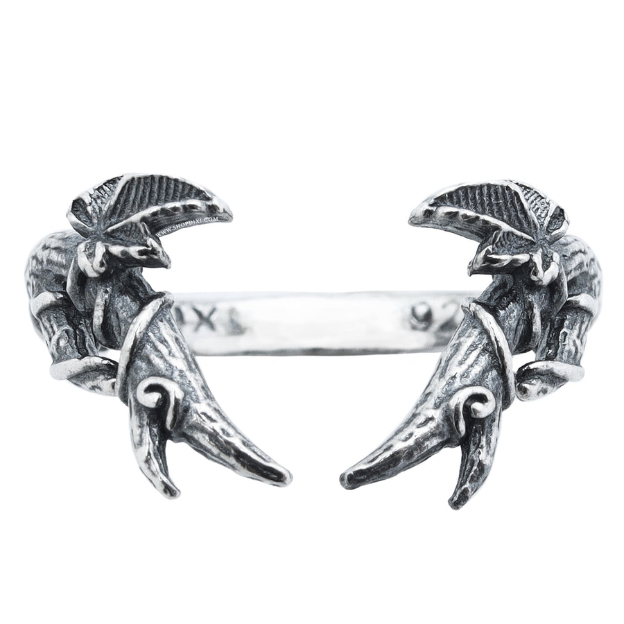 Sterling Silver Gothic Branch Antler Ivy Wishbone Stacking Ring