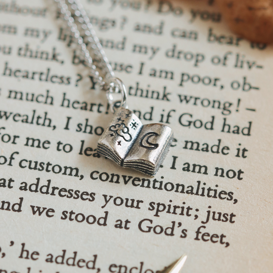 Shop Dixi Book Lovers Bookstagram Booktok Jane Eyre Jane Austen Bronte Crescent Moon Sterling Silver Necklace