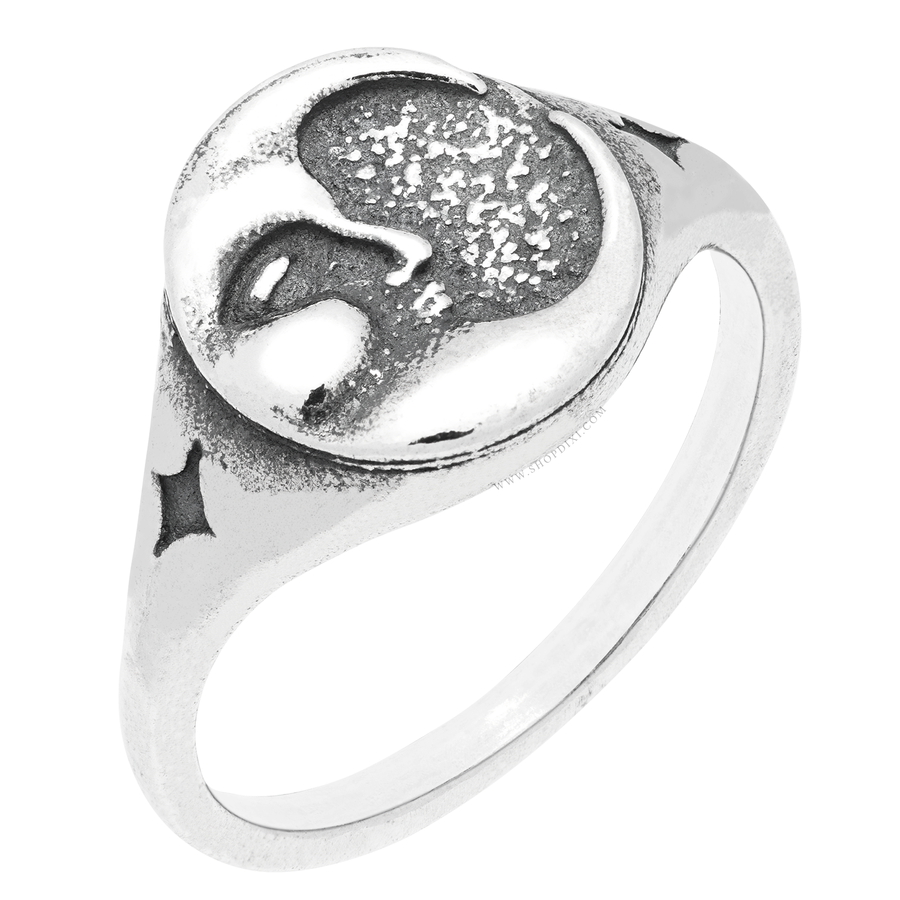 Shop Dixi 90s Whimsigoth Charmed Practical Magic Witch Crescent Moon Face Signet Ring