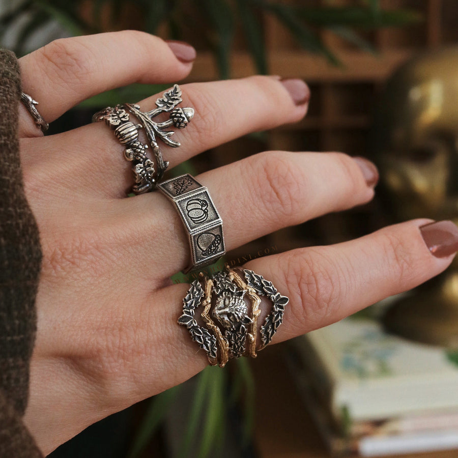 Shop Dixi Nature Inspired Ivy Acorn Pumpkin Rings