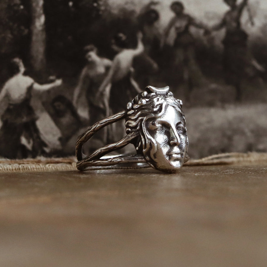 Shop Dixi Greek Goddess Artemis Diana Sterling Silver Ring
