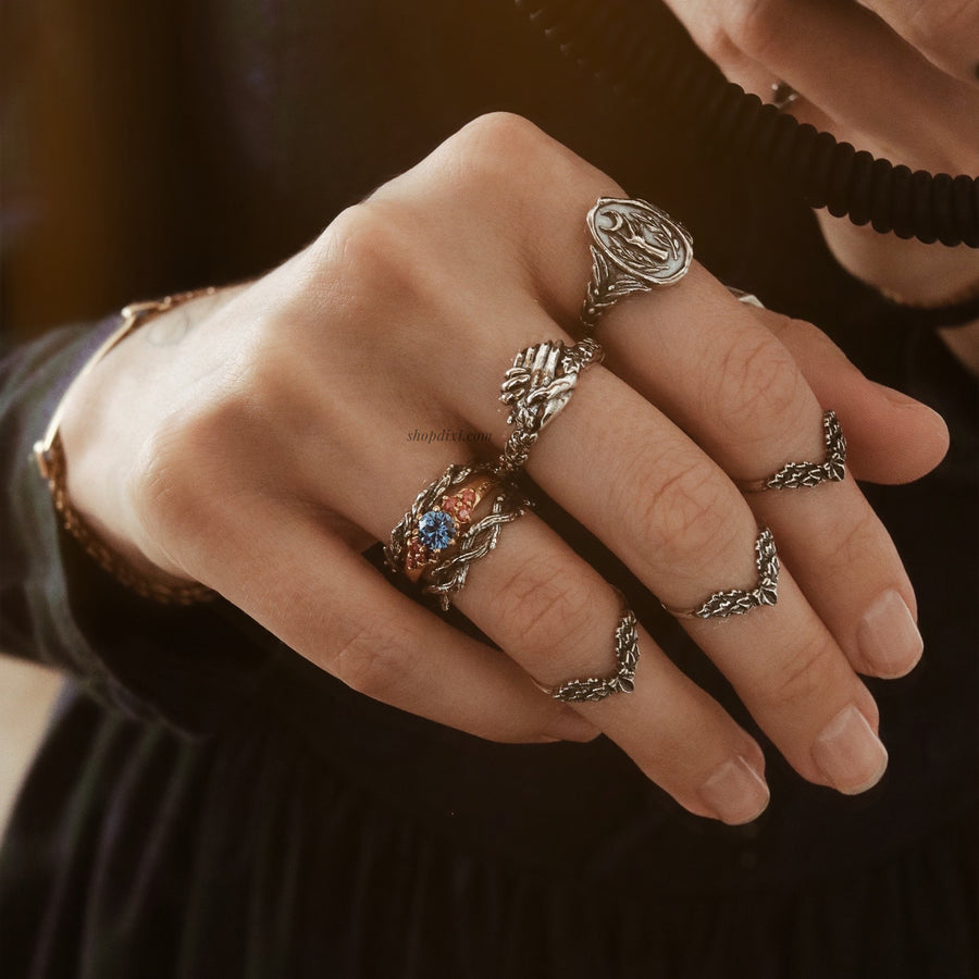 Gothic Aesthetic Sterling Silver Rings