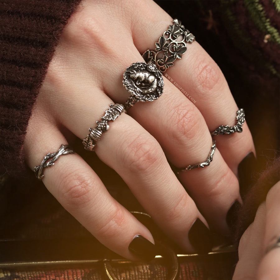 Shop Dixi Sterling Silver Open Ivy Gothic Ring