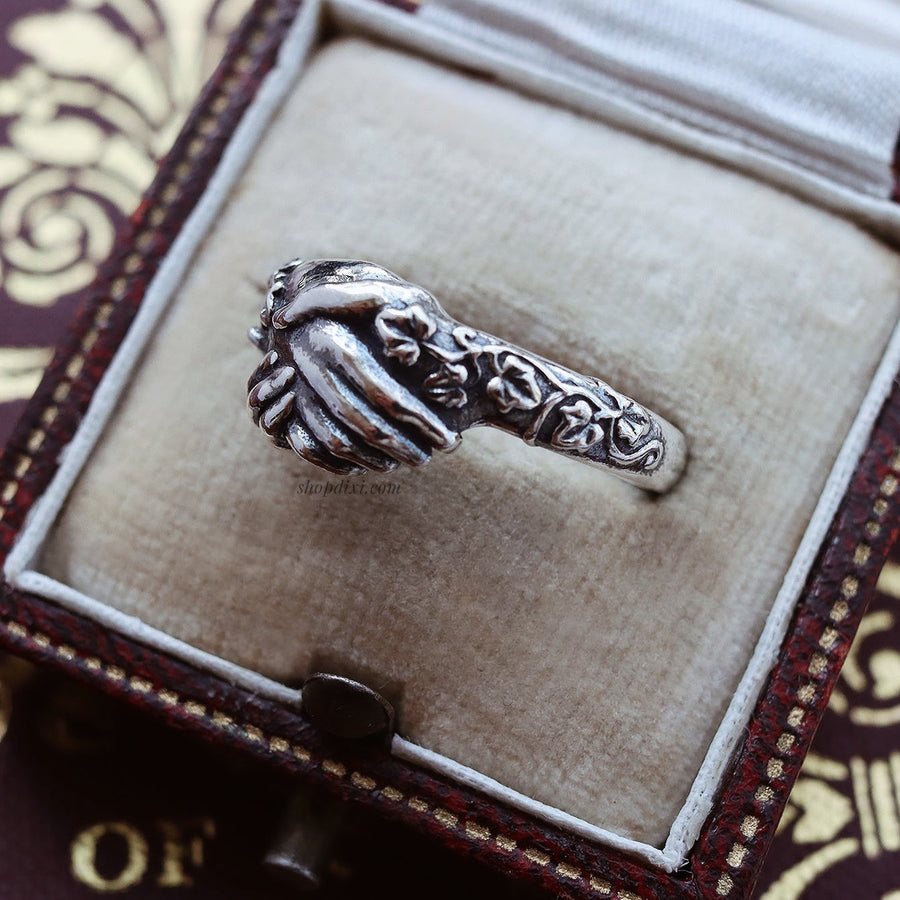 Gothic Witchy Sterling Silver Ivy Hands Ring