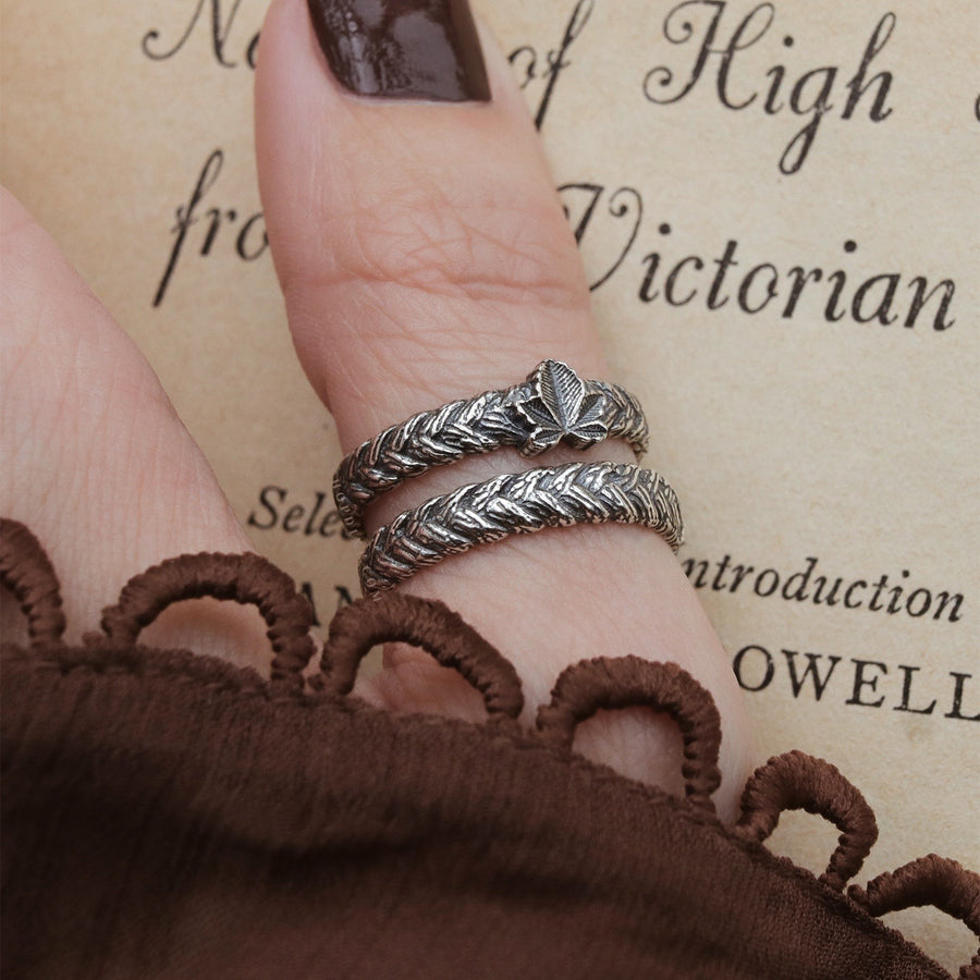 Sterling Silver Victorian Gothic Braid Thumb Rings by Dixi