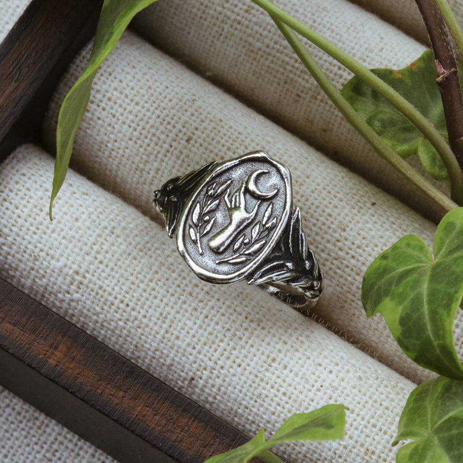 Nature Inspired Greek Mythology Moon Lovers Ring