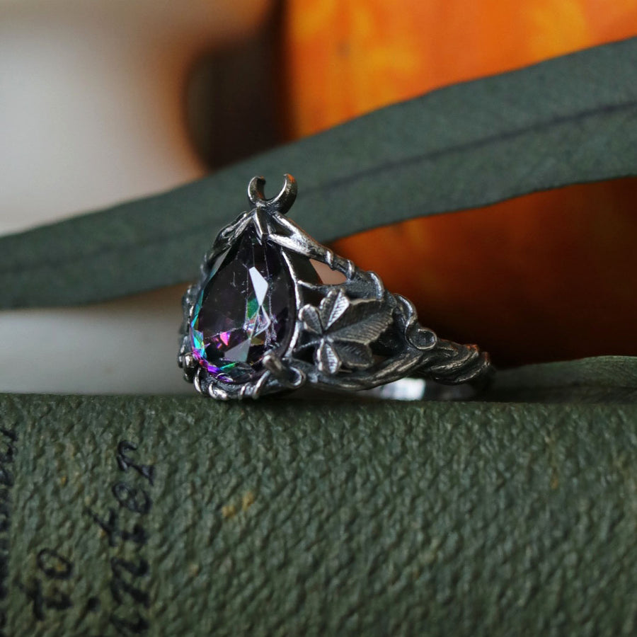 Shop Dixi Sterling Silver Green Witch Ivy Antler Nature Lovers Mystic Crescent Moon Ring