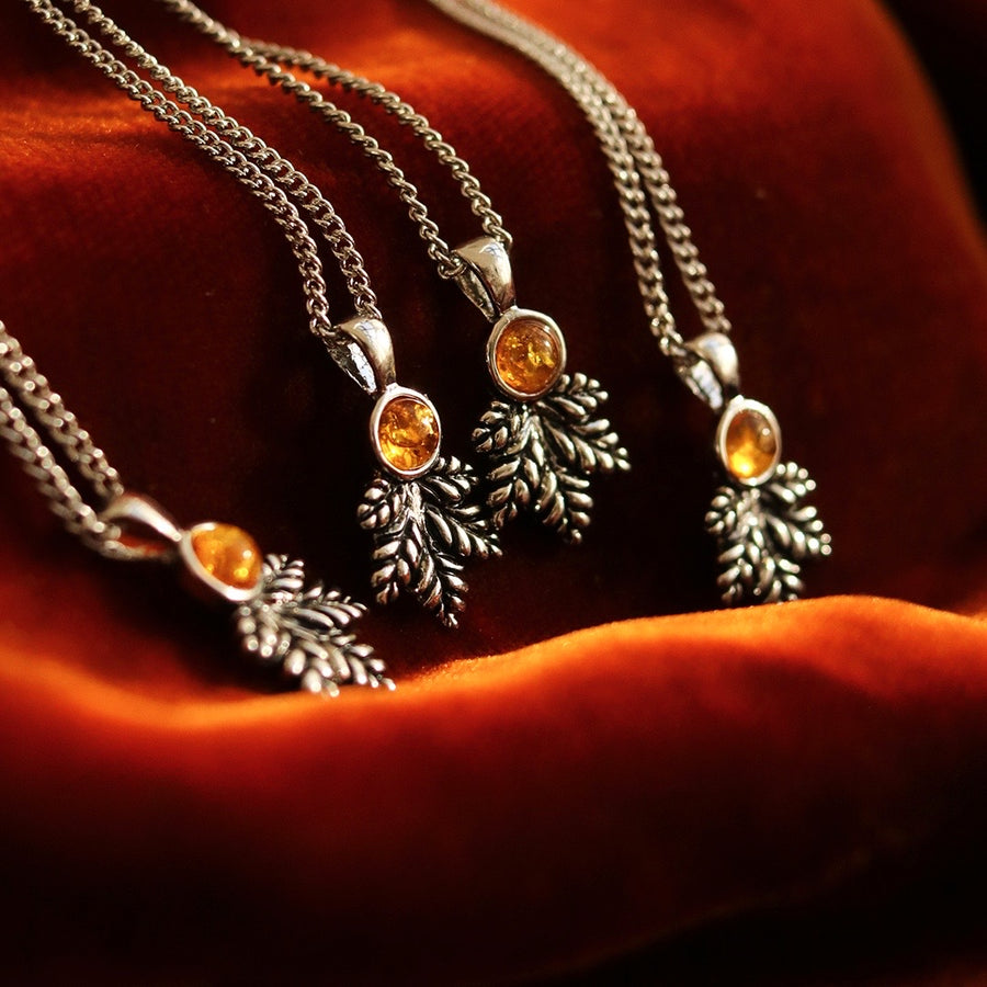 Autumnal Golden Vibes Single Leaf Nature Witch Necklace