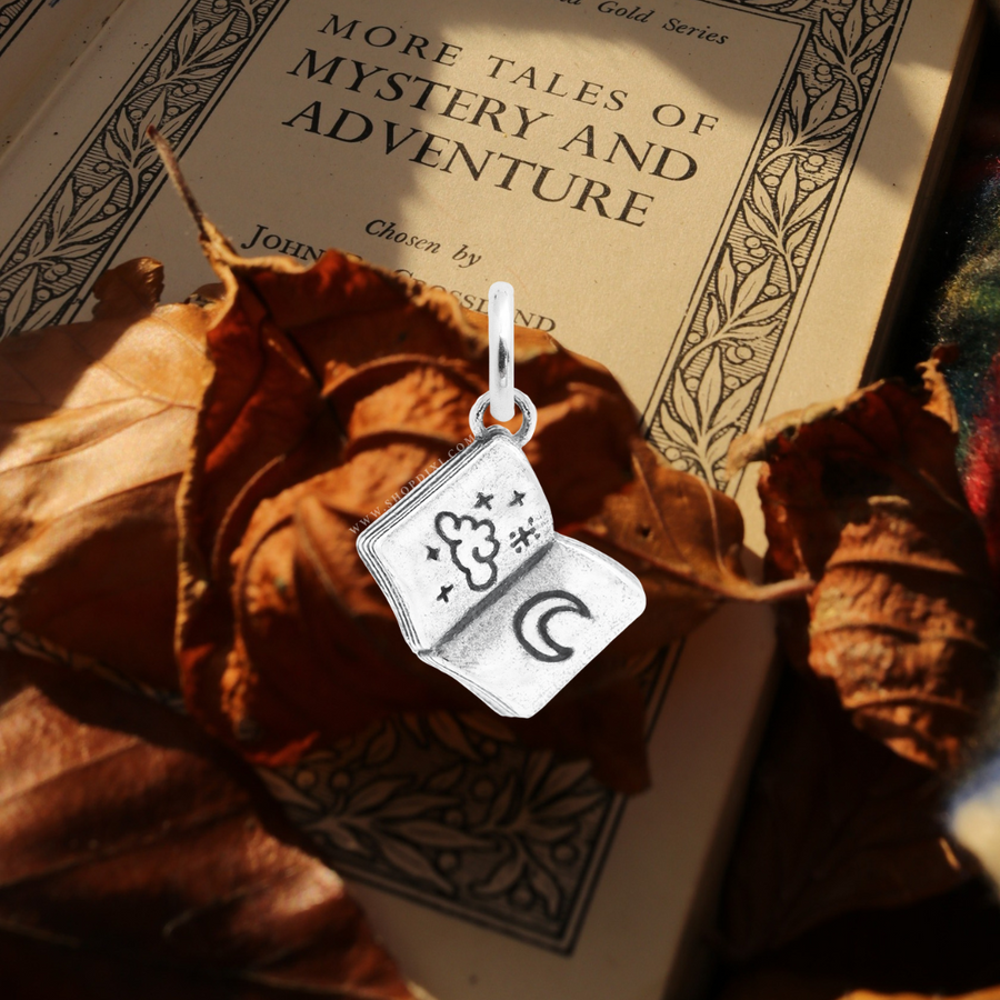 Shop Dixi Book Lovers Dark Academia Book Witch Bookstagram Booktok Crescent Moon Sterling Silver Pendant