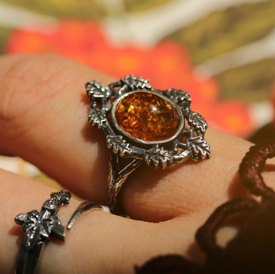 Forest Moonlight Amber Ring