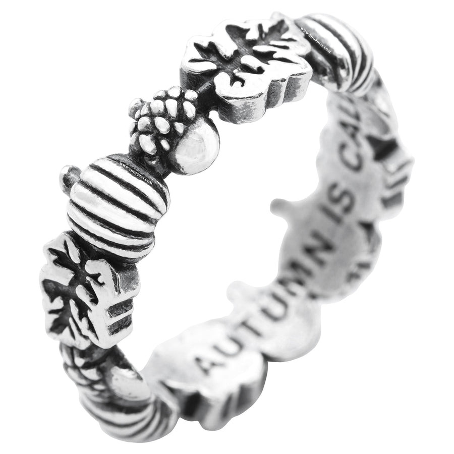 Shop Dixi Autumn Inspired Wreath Ring | Pumpkin Acorn Leaf Ring