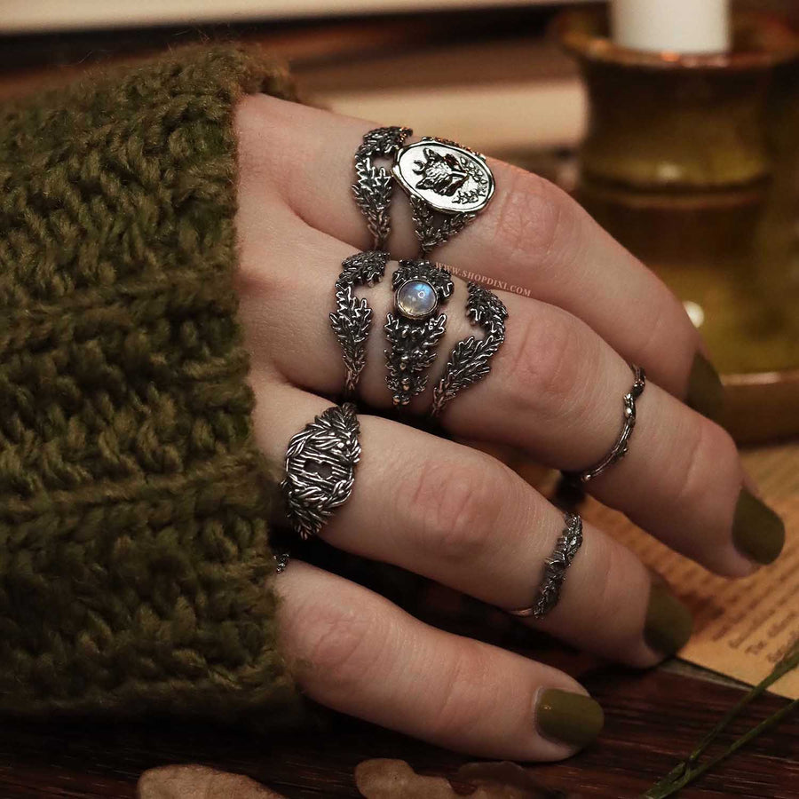 Fall Rings Shop Dixi Sterling Silver Oak Leaf Ring