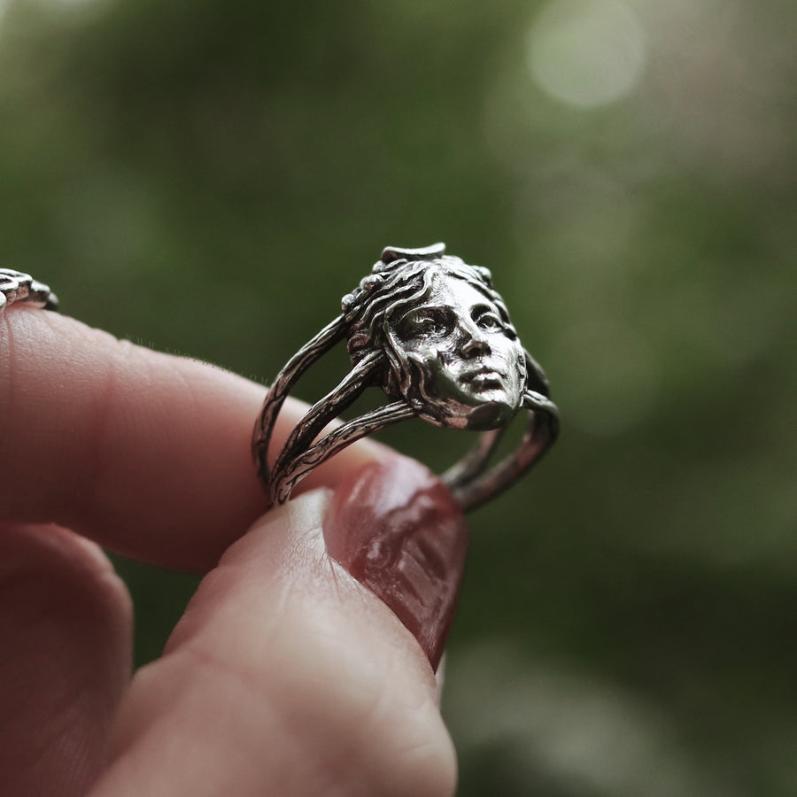 Greek Goddess Artemis of the Wild and the Hunt Unique Silver Ring by Dixi