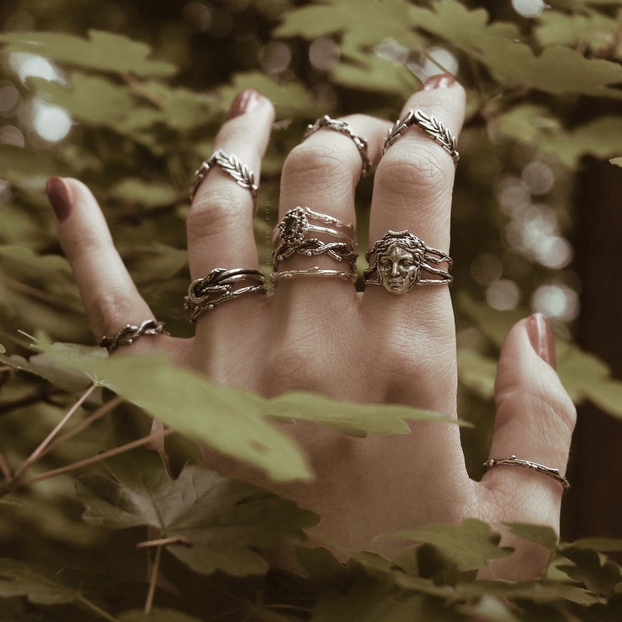 Nature Witch Silver Ring Stack by Shop Dixi