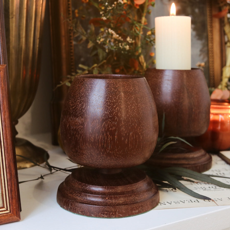 Vintage | Pair of Wooden Goblets