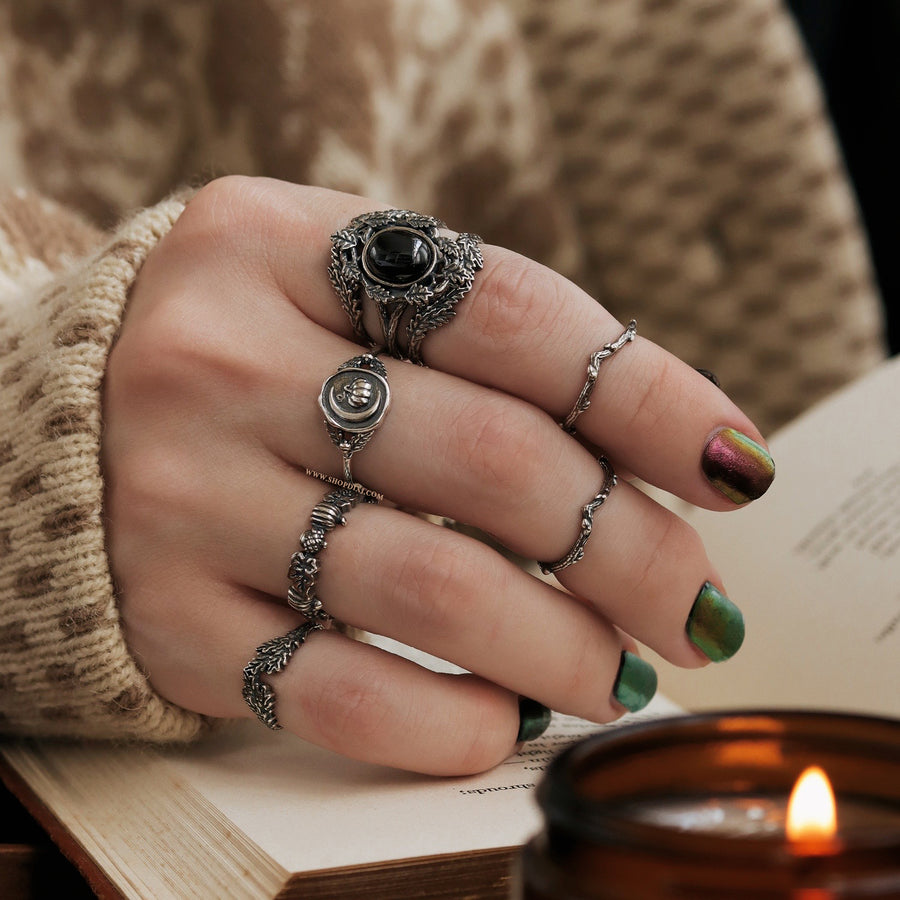 Forest Moonlight Black Ring