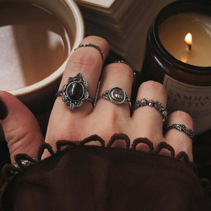 Forest Moonlight Black Ring