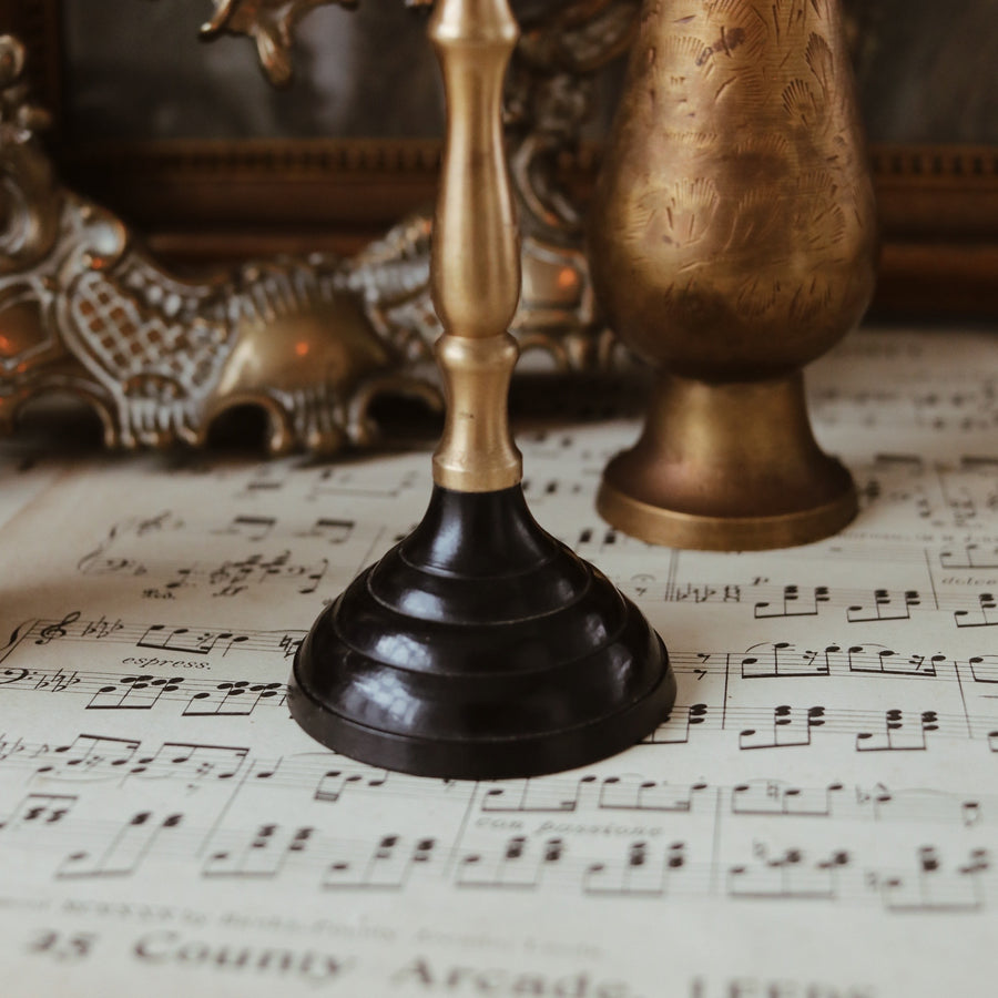 Vintage | Grayson Brass & Black Candle Holder