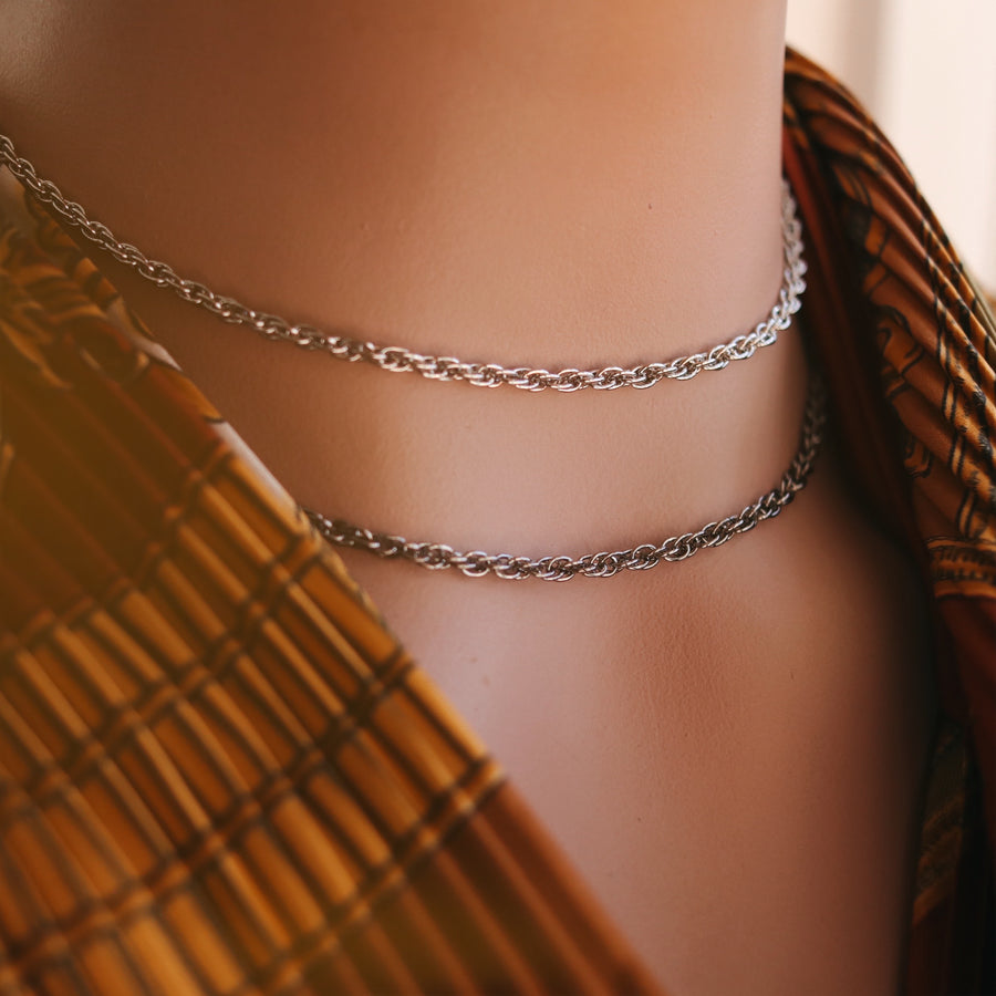 Buy Skinny Rope Chain, 18K Gold Filled Herringbone Choker Necklace Set,  Layering Gold Chain Set,gold Layered Snake Chain Set, Chunky Necklace  Online in India - Etsy