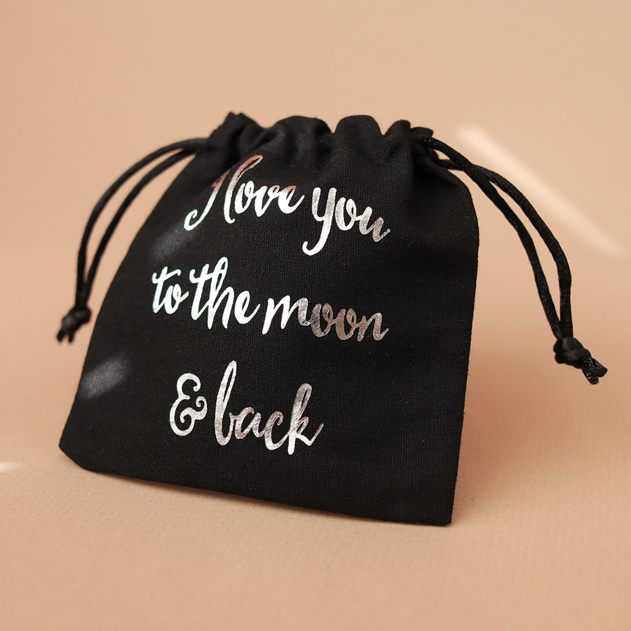 I Love You To The Moon & Back Black Gift Pouch
