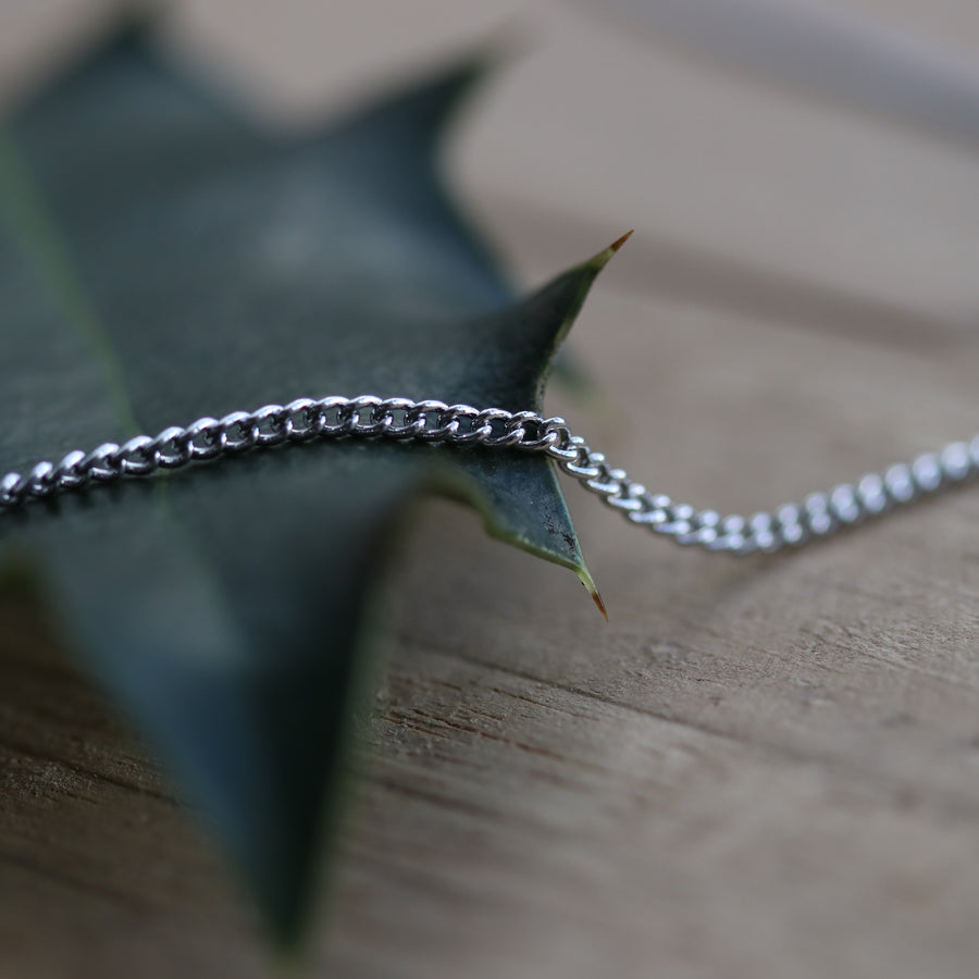 Delicate Simple Silver Curb Chain Necklace