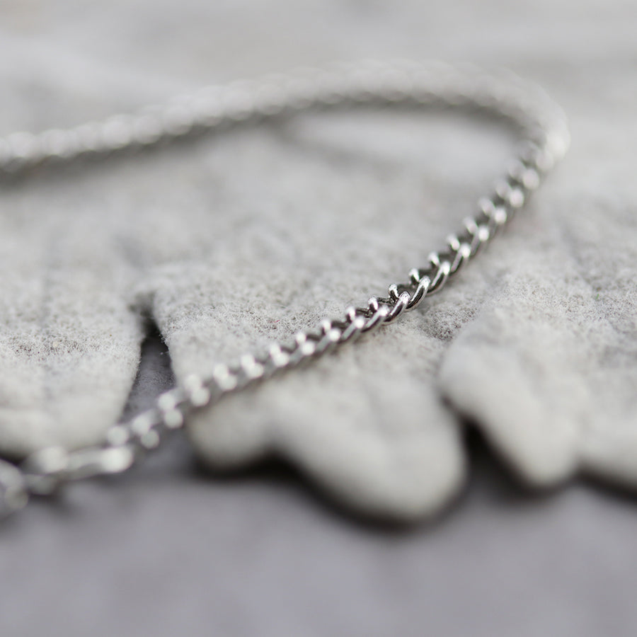 Plain Silver Curb Chain Necklace