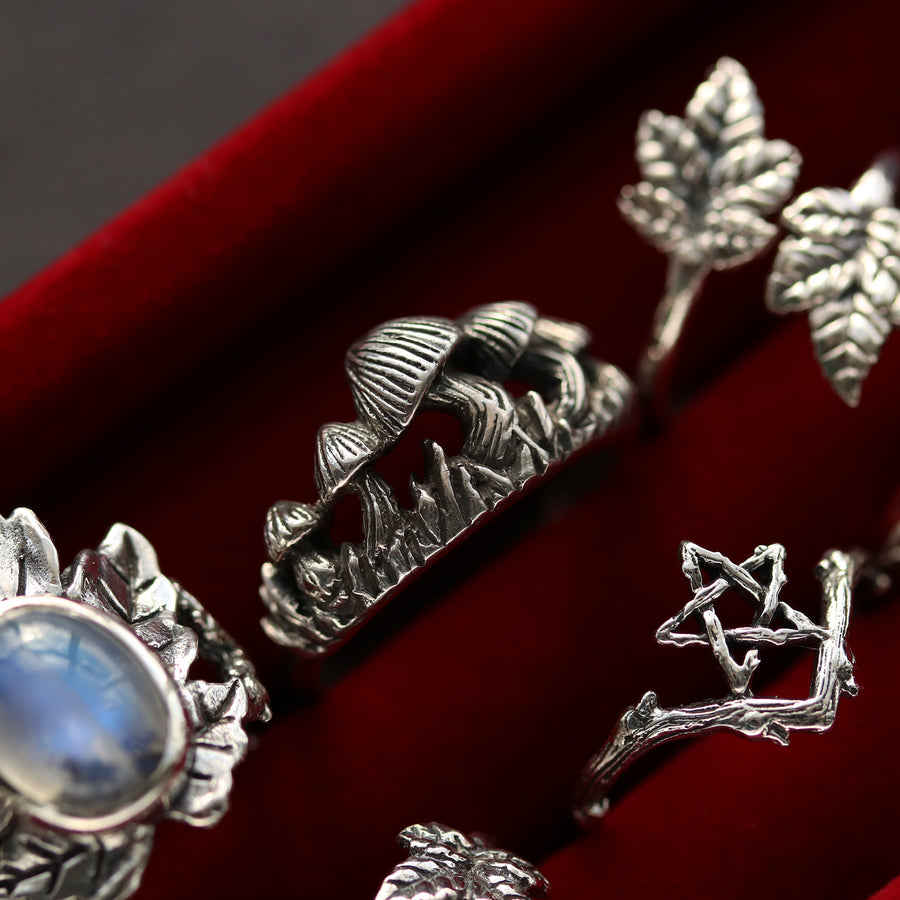 Sterling Silver Toadstool Detail from Shop Dixi