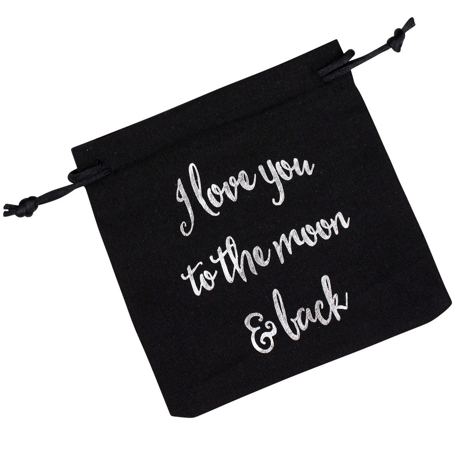 I Love You To The Moon & Back Black Gift Pouch