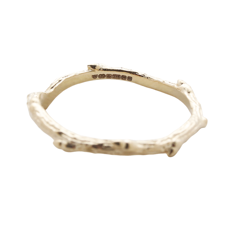 9ct Gold Thorn Branch Wishbone Ring by Dixi