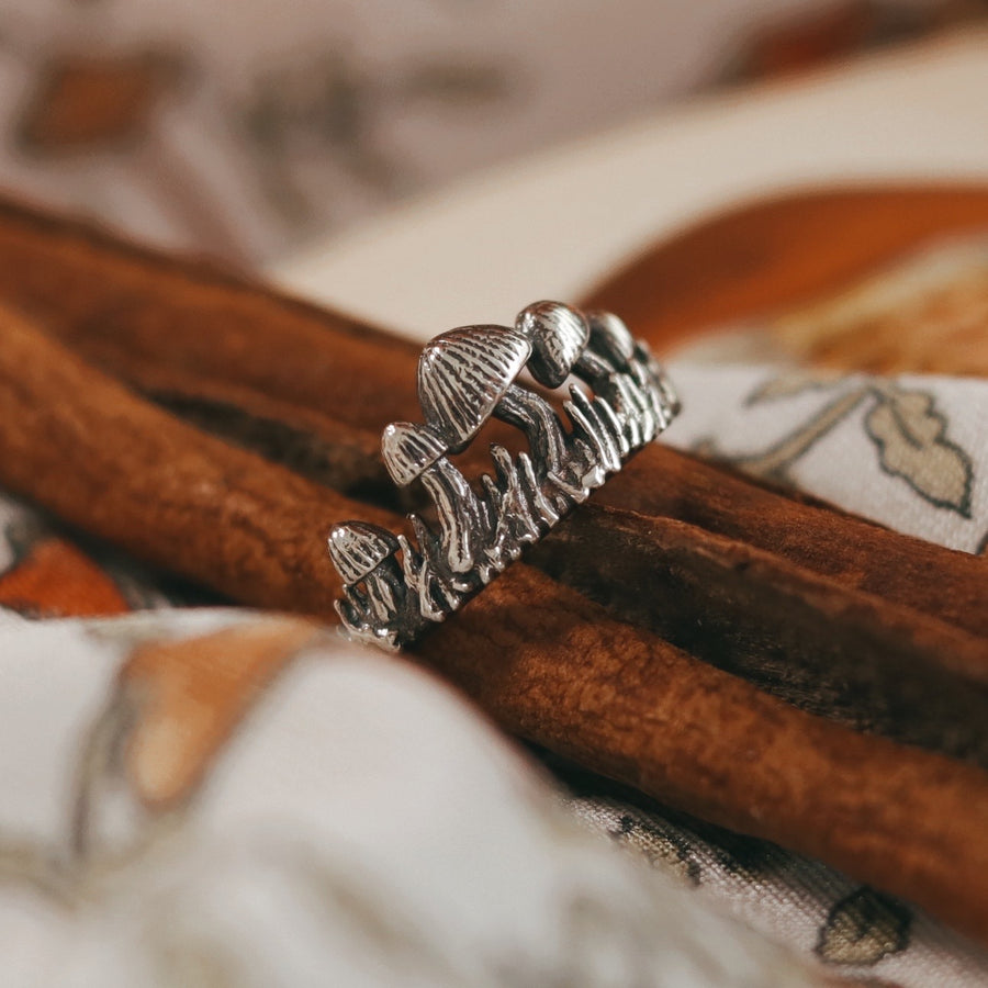 Sterling Silver Toadstool Forest Fungi Mushroom Ring from Shop Dixi