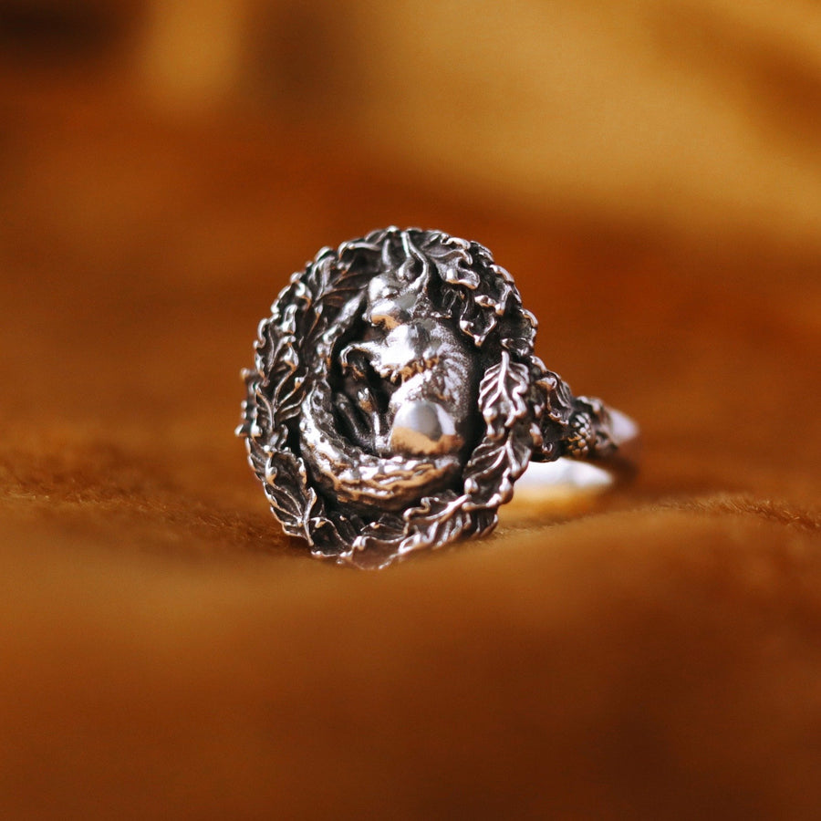 Unique Squirrel Ring inspired by Nature and Autumn by Shop Dixi