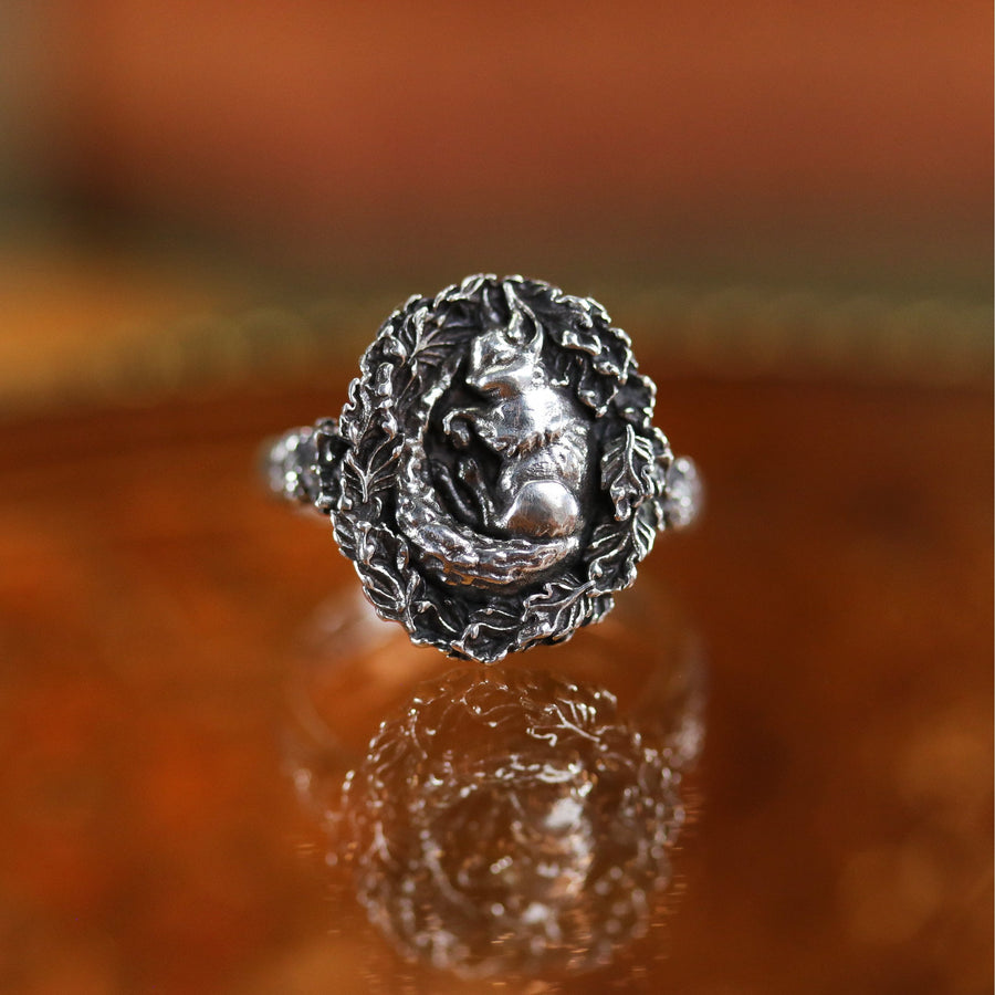 Magical Squirrel Woodland Creature Sterling Silver Ring by Shop Dixi