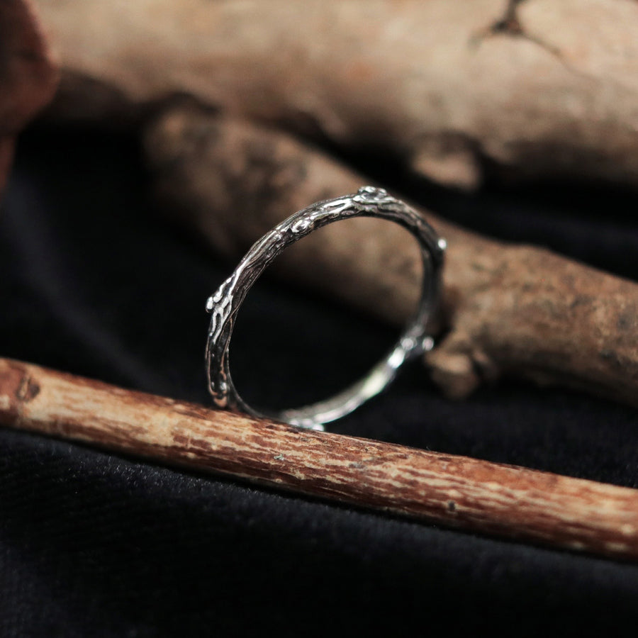 Witchy Sterling Silver Thorn Branch Twig Gothic Ring by Dixi