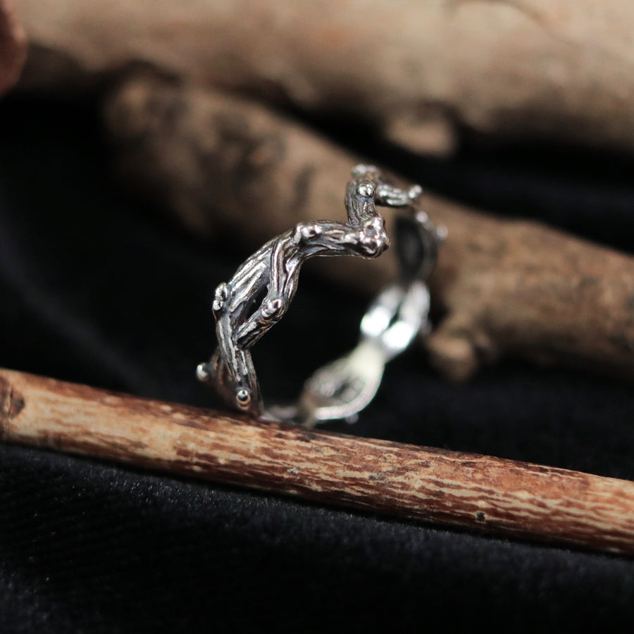 Gender Neutral Branch Thorn Wishbone Sterling Silver Ring from Shop Dixi