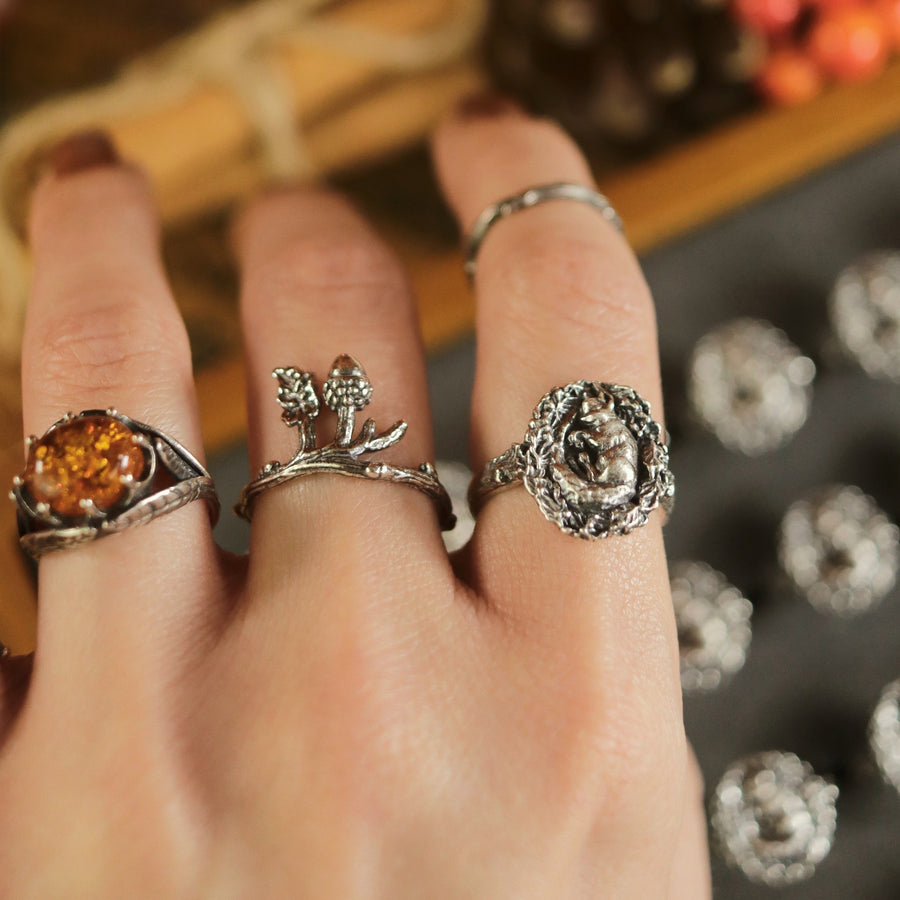 Unique Forest Nature Sterling Silver Rings inspired by Autumn