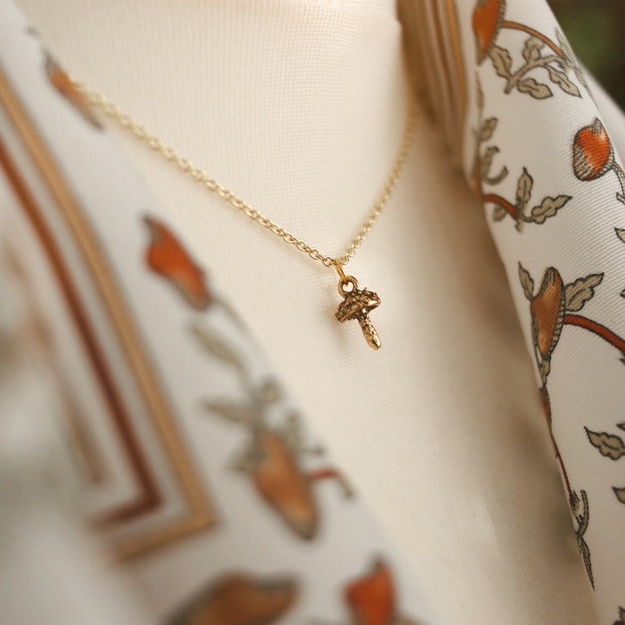 Shop Dixi Tiny Toadstool Gold Necklace