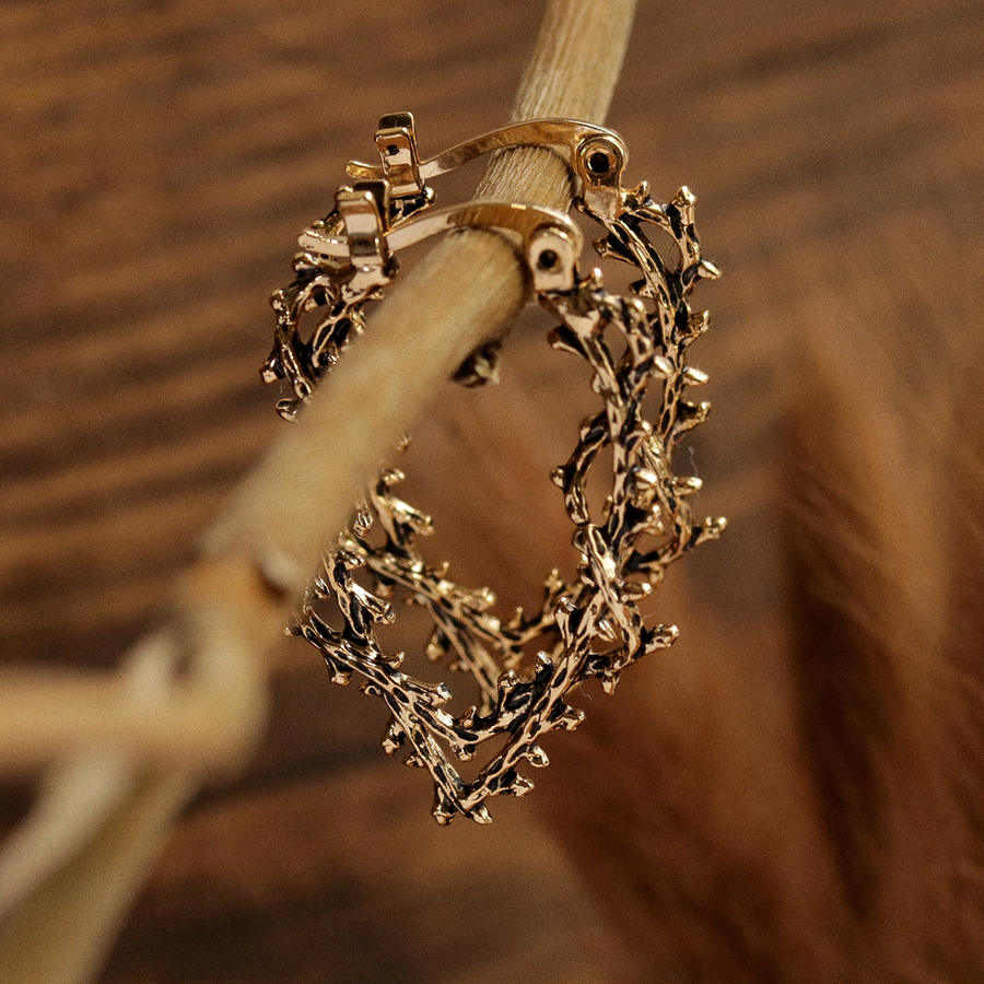 Silvestre Wishbone Thorn Branch Hoop Earrings *Colour Select