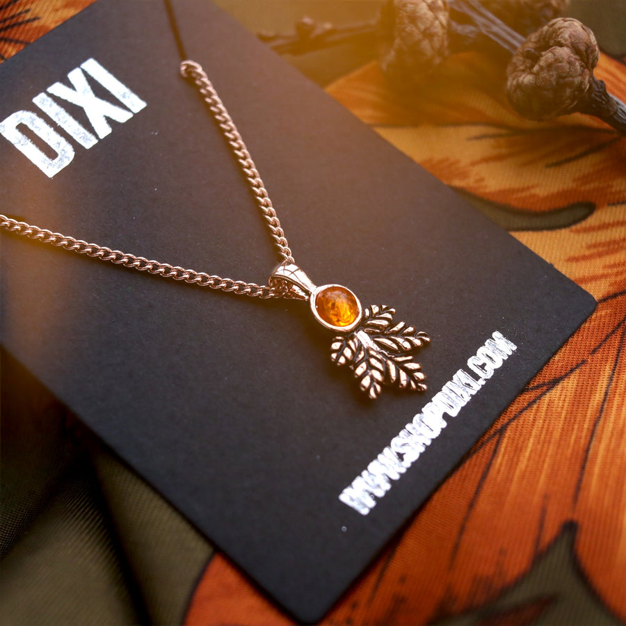 Rose Gold Nature Witch Gothic Autumn Aesthetic Leaf Necklace